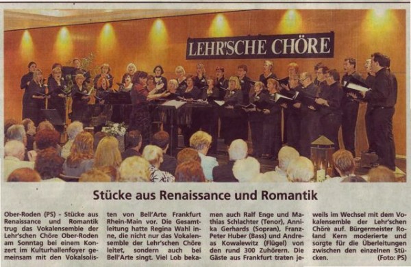 19.09.2011 Heimattblatt - Stücke aus Renaissance und Romatik